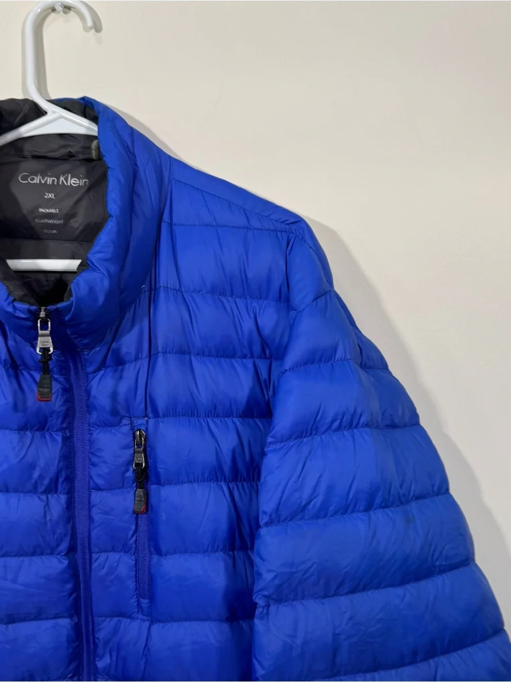 Calvin Klein Blue Packable Lightweight Puffer Down Winter Jacket